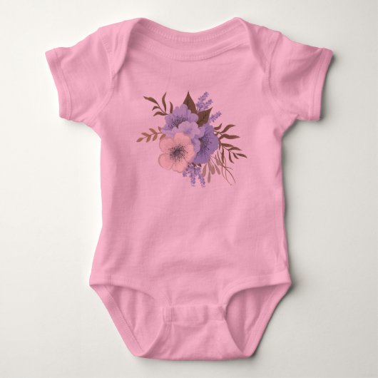 baby body bloemetjes romper (Voorkant)