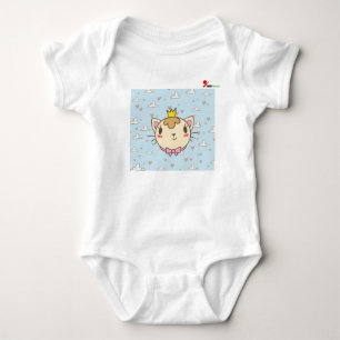 Baby-body met een leuk kattenontwerp romper