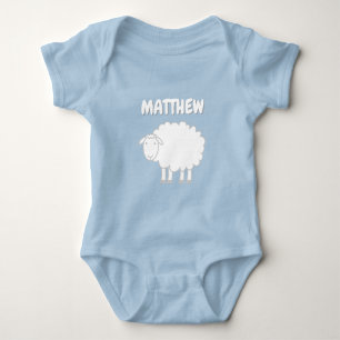 Baby body met leuke geanimeerde wollige schapen romper