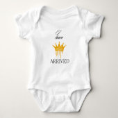 Baby body suit zegt "Ik ben aangekomen" aanpasbaar Romper (Voorkant)