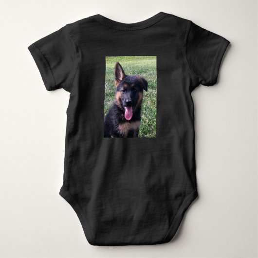 Baby Bodysuit, Aangepaste Schattigee Hond foto Haz Romper (Achterkant)