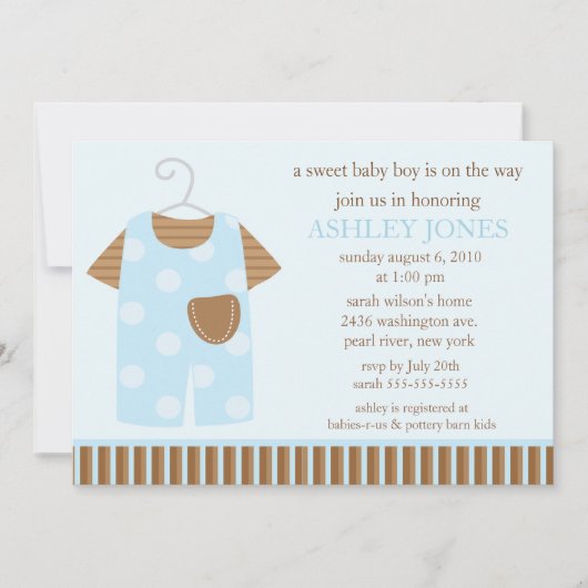 Baby Bodysuit Apparel Baby shower Kaart (Voorkant)