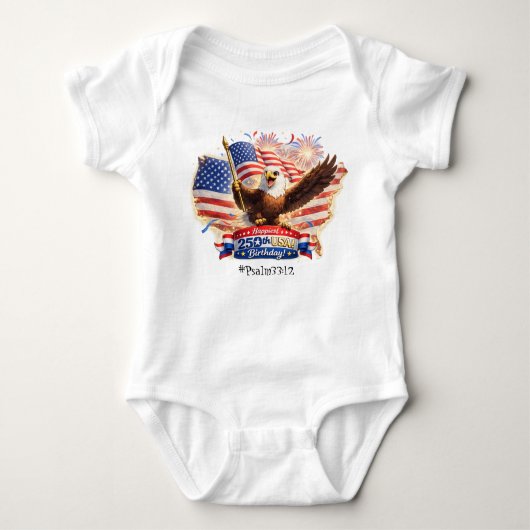 baby bodysuit Blessed Happy 250th Birthday USA! (Voorkant)