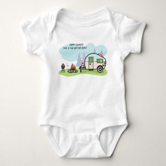BABY BODYSUIT CAMPER FAMILIE MATCHING (Voorkant)
