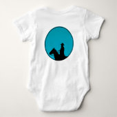 Baby Bodysuit Cowboy Silhouette in Turquoise (Achterkant)