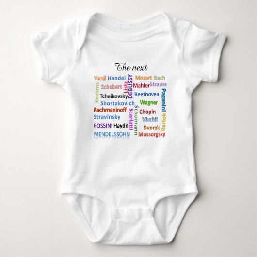 Baby Bodysuit de volgende geweldige muziekcomponis (Voorkant)