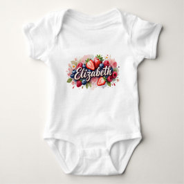 Baby Bodysuit " Elizabeth " Berry Floral Design
