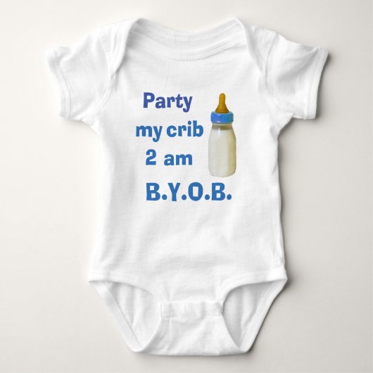 Baby Bodysuit - feest van mijn wieg 2 uur - BYOB (Voorkant)