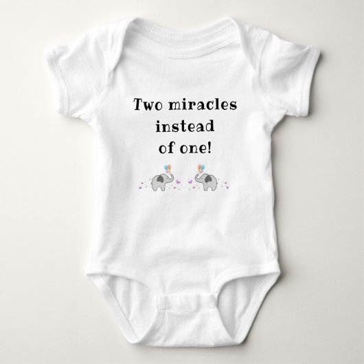 Baby Bodysuit for Twins, eenstuk met schattige slo (Voorkant)