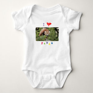 Baby Bodysuit foto rode panda, dieren 0056.