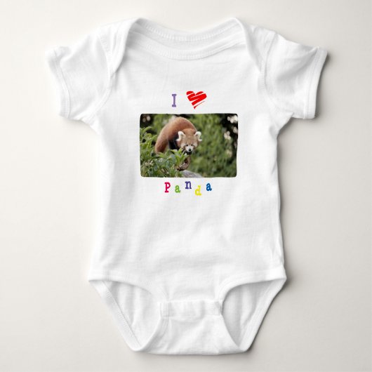 Baby Bodysuit foto rode panda, dieren 0056. (Voorkant)
