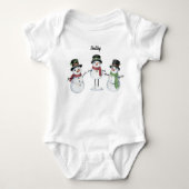 Baby Bodysuit | Gepersonaliseerd sneeuwman trio (Voorkant)