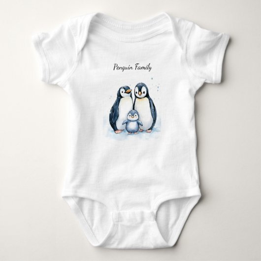 Baby Bodysuit | gepersonaliseerde pinguïn (Voorkant)