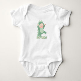 Baby Bodysuit Green Simple Cute Baby Dino