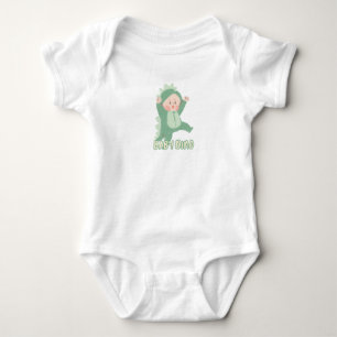 Baby Bodysuit Green Simple Cute Baby Dino