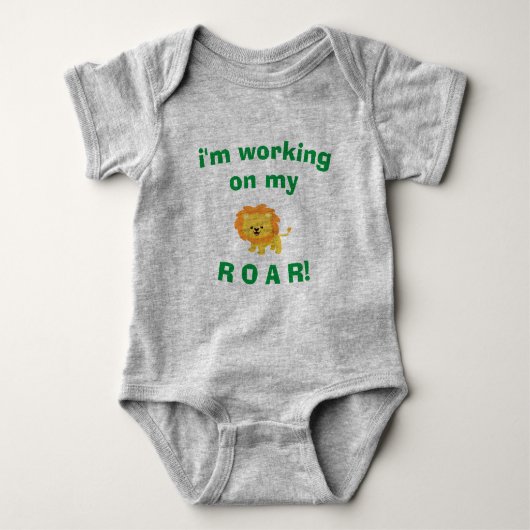 Baby Bodysuit - ik werk aan mijn ROAR! (Voorkant)