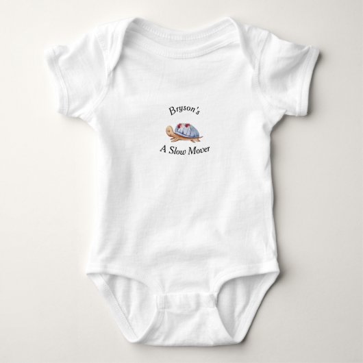 Baby bodysuit in het wit met schildpad voor jongen (Voorkant)