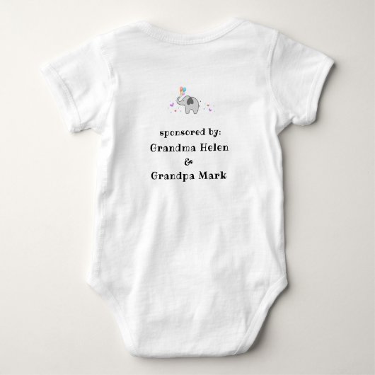 Baby Bodysuit is uitgerust met grappige slogan en  (Achterkant)