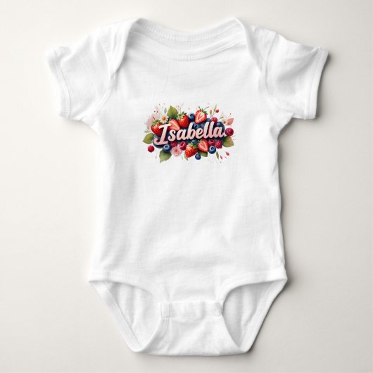 Baby Bodysuit Isabella Berry Floral Design (Voorkant)