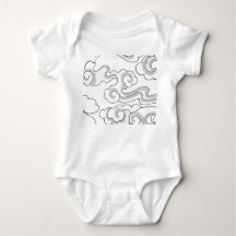 BABY BODYSUIT JAPANESE CLOUD PATROON CUSTON NAME