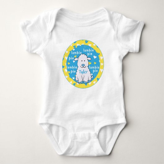 Baby Bodysuit Lambie Pie Blue/Yellow (Voorkant)