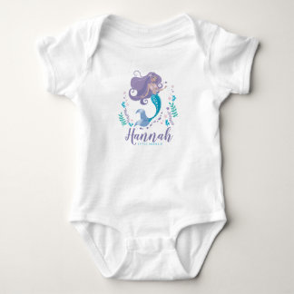 Baby Bodysuit Meisje Kleine Zeemeermin Eigen Naam