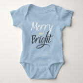 Baby Bodysuit: Merry and Bright (blauw) Romper (Voorkant)