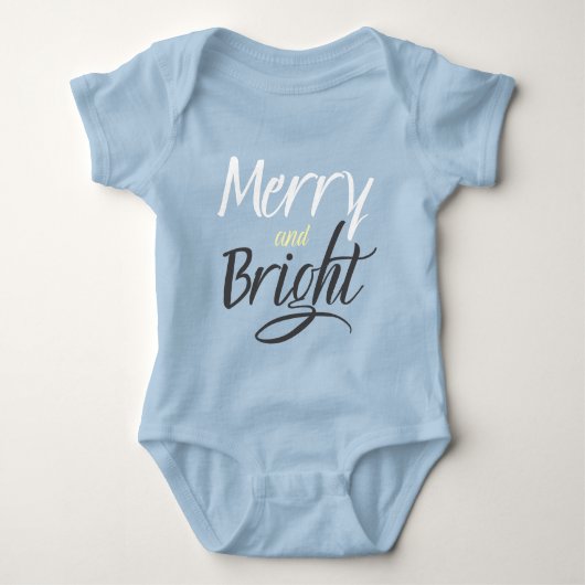Baby Bodysuit: Merry and Bright (blauw) Romper (Voorkant)