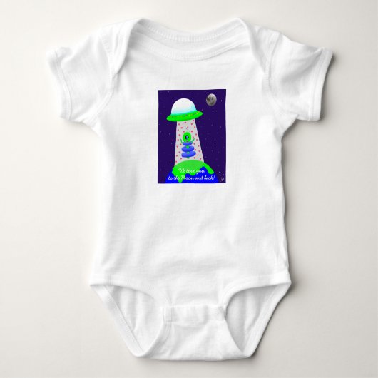 Baby bodysuit met alien en maan van Jo Afbeeldinge (Voorkant)