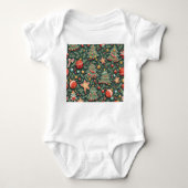 Baby bodysuit met een kleurrijk kerstpatroon (Voorkant)