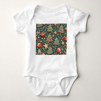 Baby bodysuit met een kleurrijk kerstpatroon