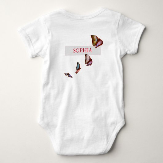 BABY-BODYSUIT MET JAPANSE BLOEMENDRUK DIY NAAM ROMPER (Achterkant)