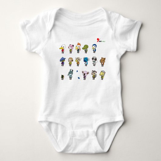 Baby Bodysuit met Leuk Karakter Ontwerp – Aantrekk (Voorkant)