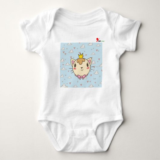 Baby Bodysuit met Schattige Cat Design (Voorkant)