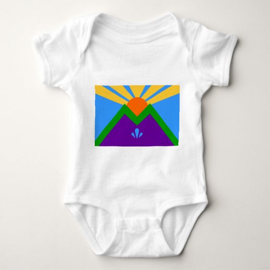 Baby bodysuit met vlag van Manitou Springs (Voorkant)