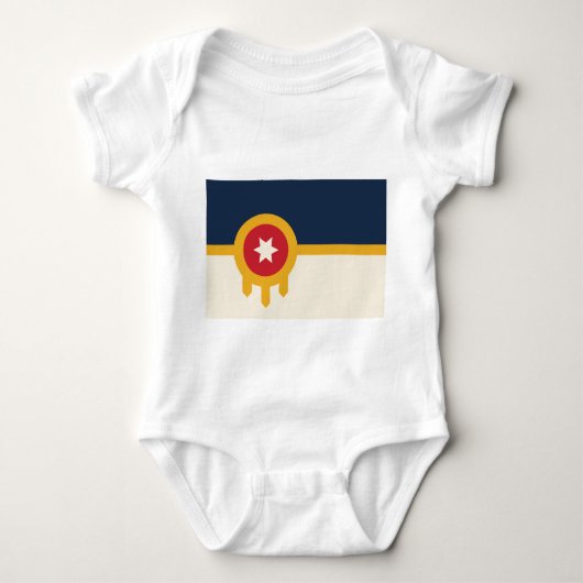 Baby bodysuit met vlag van Tulsa, Oklahoma (Voorkant)