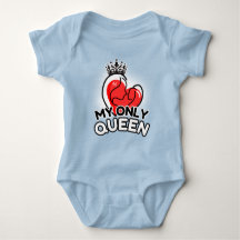 Baby Bodysuit: My Only Queen (blauw)