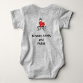 Baby Bodysuit: My Only Queen (grijs) Romper (Achterkant)