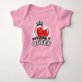 Baby Bodysuit: My Only Queen (roze) Romper (Voorkant)