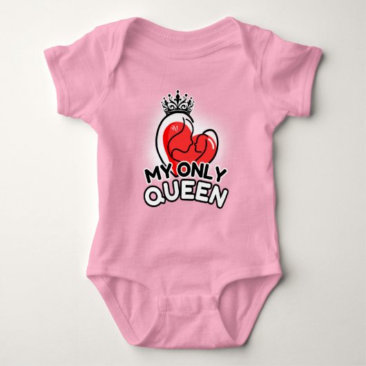 Baby Bodysuit: My Only Queen (roze) Romper (Voorkant)