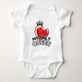 Baby Bodysuit: My Only Queen (wit) Romper (Voorkant)