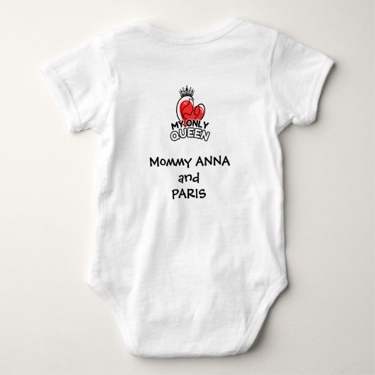 Baby Bodysuit: My Only Queen (wit) Romper (Achterkant)