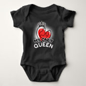 Baby Bodysuit: My Only Queen (zwart) Romper (Voorkant)