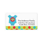 Baby Bodysuit Owl Baby shower Address Label (Voorkant)