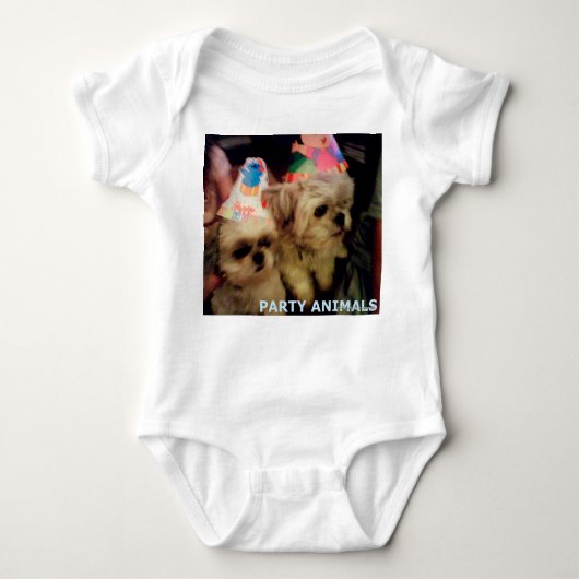 Baby Bodysuit Party Animals beroemd gemaakt door H (Voorkant)