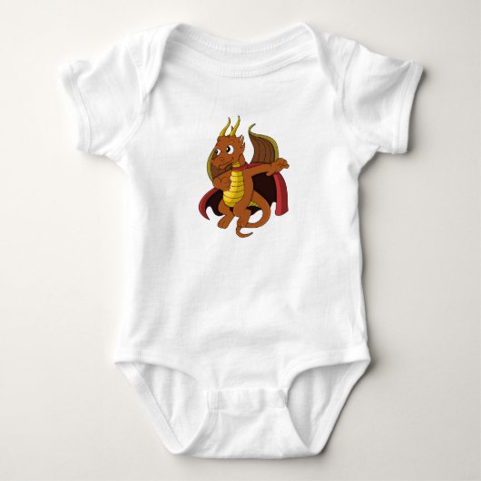 Baby Bodysuit Sinaasappel draak cartoon (Voorkant)