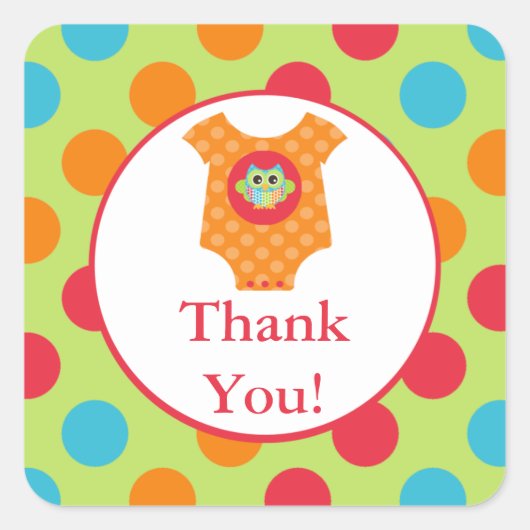 Baby Bodysuit Uil Baby shower Sticker (Voorkant)