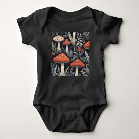 Baby Bodysuit - Unisex - Midnight Mushroom (Voorkant)