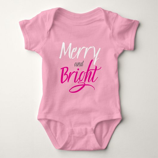 Baby Bodysuit: Vrolijk en Helder (roze) Romper (Voorkant)