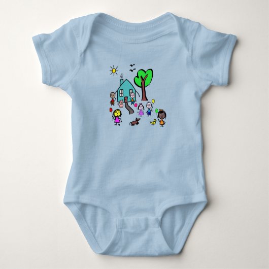 Baby Bodysuit Wereld Kinderen (Voorkant)